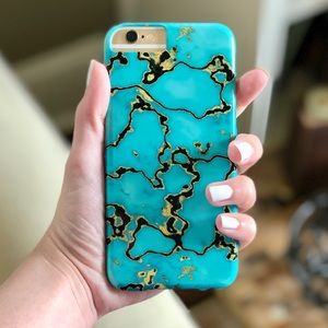 Gold & Turquoise Marble iPhone 6S Case
